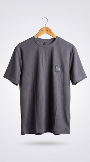 Men's Premium Textured Round Neck T-Shirt | Soft & Breathable | Regular Fit