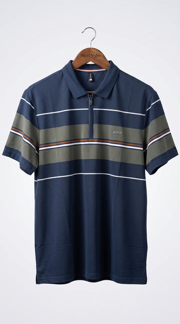 Men's Premium Striped Polo Shirt – Soft Breathable Fabric | Regular Fit