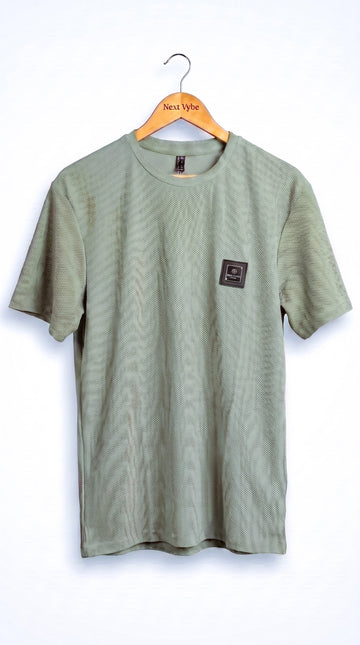 Men's Premium Textured Round Neck T-Shirt | Soft & Breathable | Regular Fit