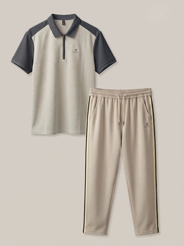 Men's Premium Half-Zip Polo Tracksuit Set | Export Quality | Soft Performance Fabric