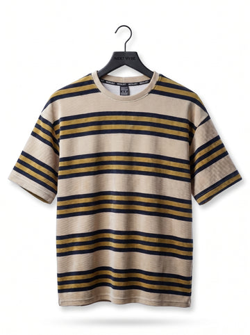 Men's Drop Shoulder Striped T-Shirt – Oversized Casual Tee