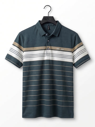 Men's Premium Striped Polo Shirt – Soft Breathable Fabric | Regular Fit