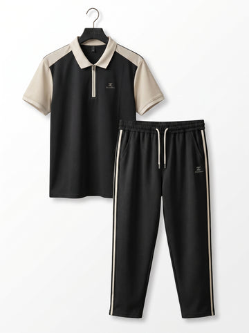 Men's Premium Half-Zip Polo Tracksuit Set | Export Quality | Soft Performance Fabric