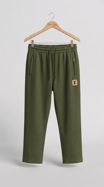 LV Men's Fleece Jogger Pants | Soft Cotton Blend Trouser